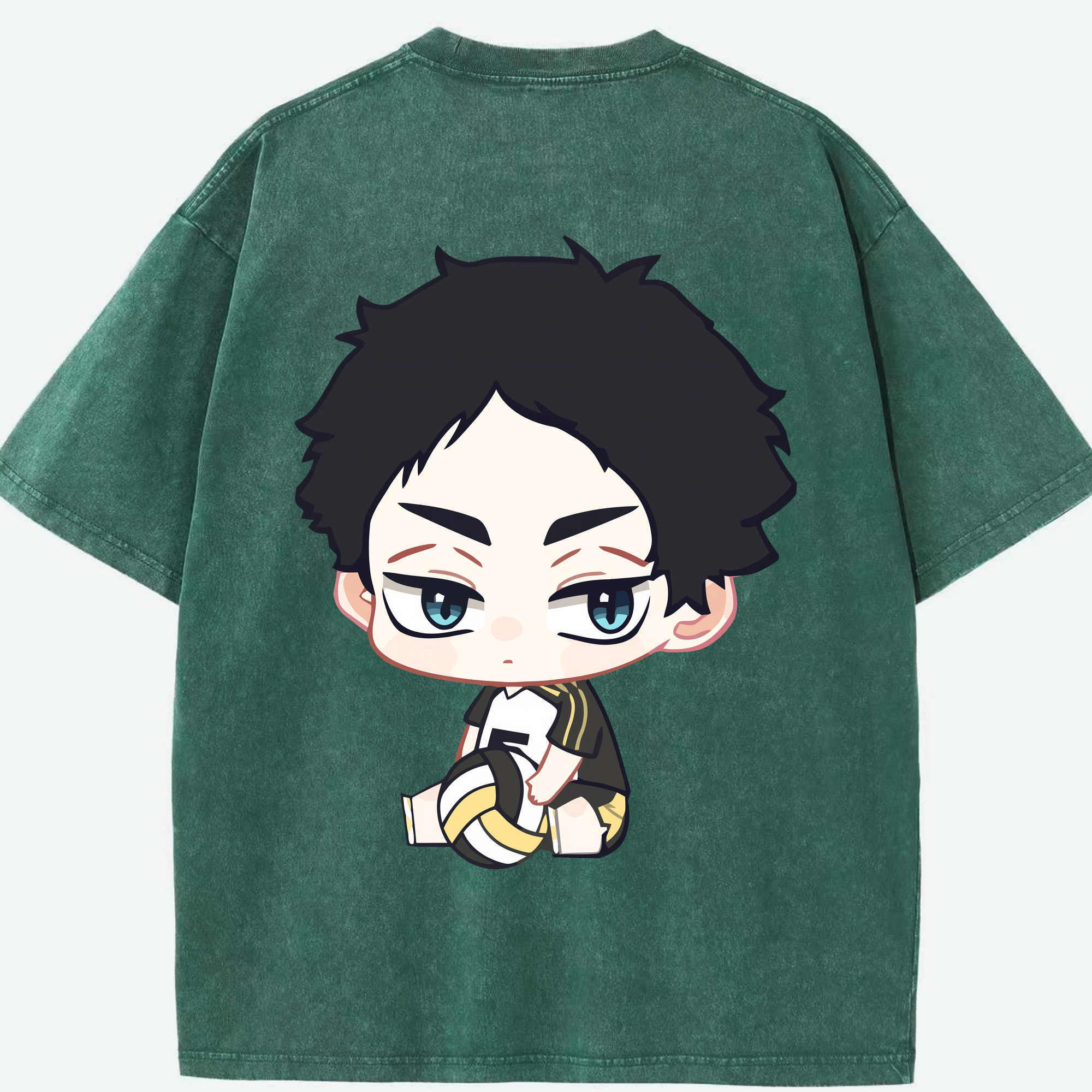 （画像用） ハイキュー!! Haikyu!! 綿100% ヴィンテージ風 半袖Tシャツ（背面プリント）